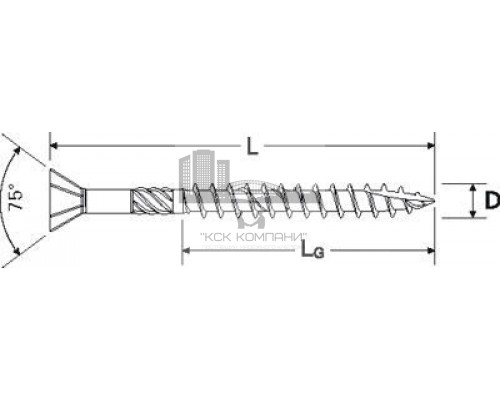 Саморез потайной желтый  FDF-ST YZP для панелей МДФ шлиц TX, 4х40 мм